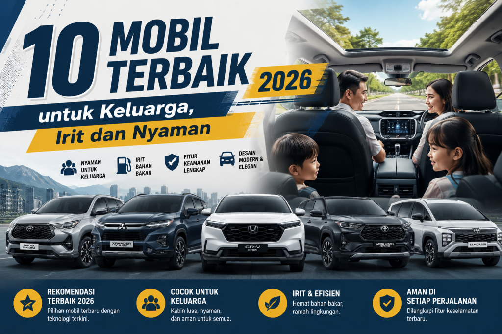 10 Mobil Terbaik 2026 untuk Keluarga, Irit dan Nyaman