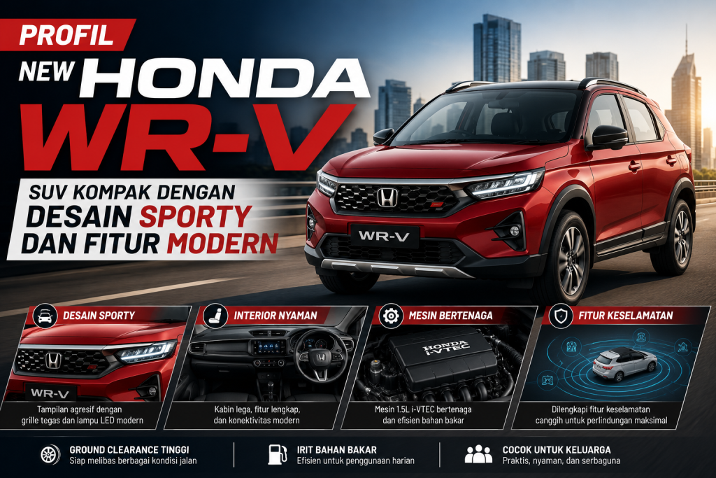 Profil New Honda WR-V, SUV Kompak dengan Desain Sporty dan Fitur Modern