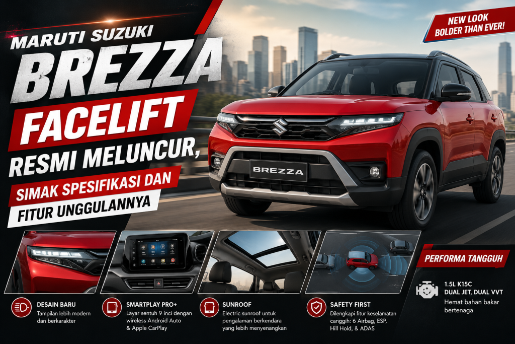 Maruti Suzuki Brezza Facelift Resmi Meluncur, Simak Spesifikasi dan Fitur Unggulannya